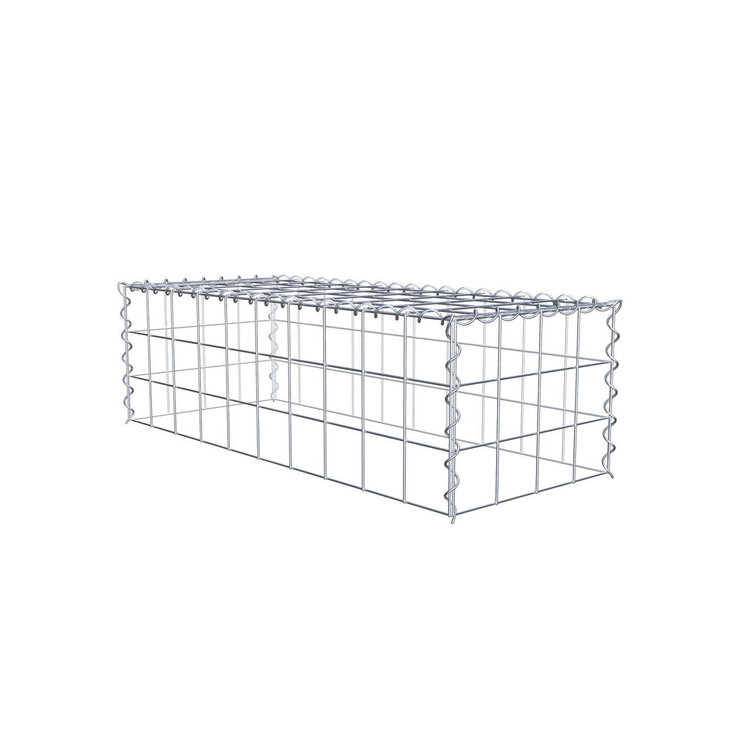 Gabion rapporté type 3 100 cm x 30 cm x 40 cm (L x H x P), mailles 10 cm x 10 cm, spirale