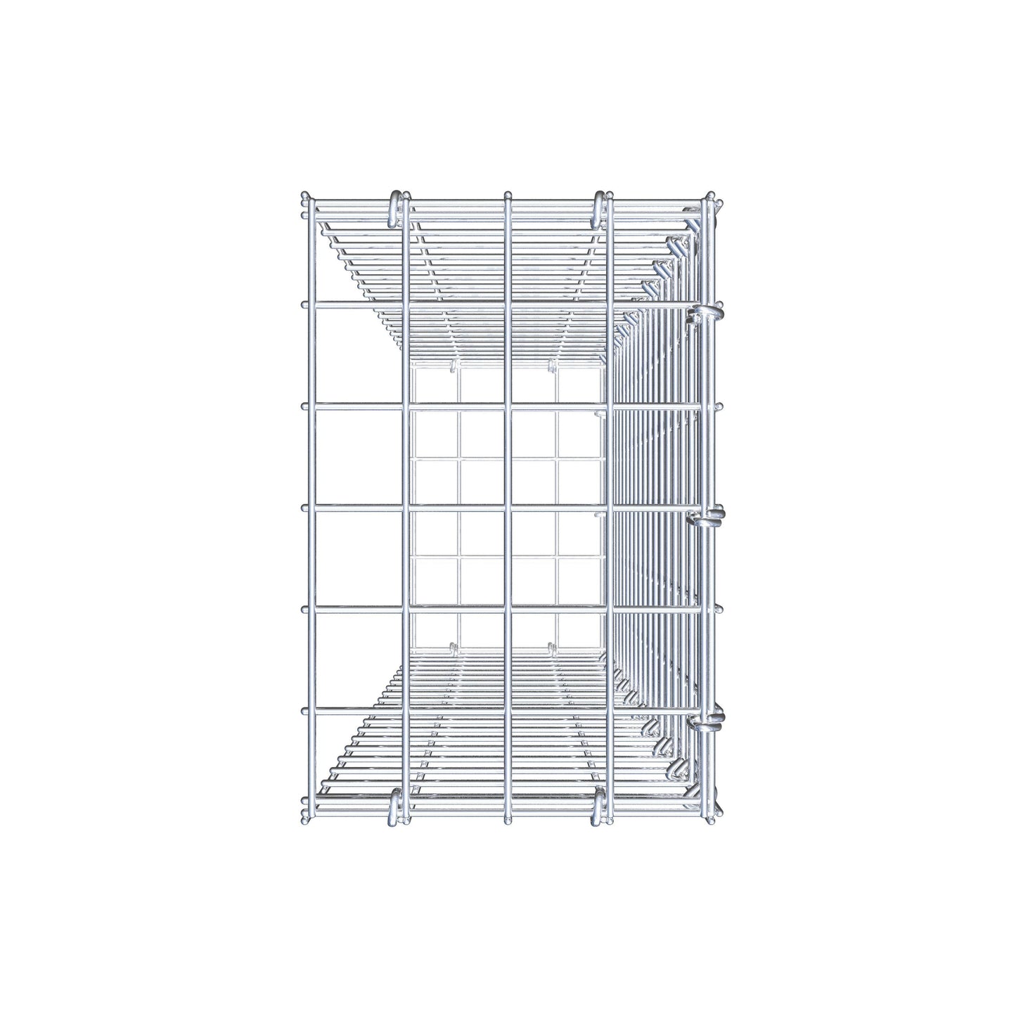 Monteret gabion type 2 100 cm x 20 cm x 30 cm (L x H x D), maskestørrelse 5 cm x 5 cm, C-ring