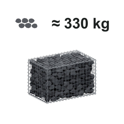 Gabione 80 cm x 50 cm x 50 cm (L x H x T), Maschenweite 5 cm x 5 cm, Spirale