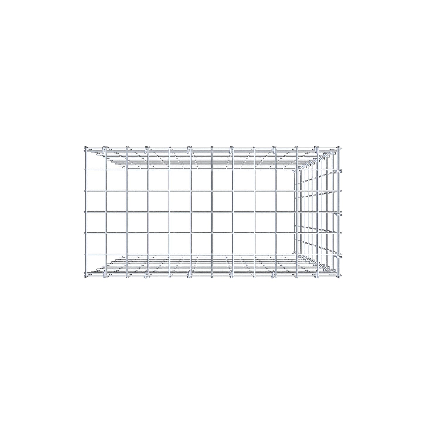 Gabião Tipo 4 100 cm x 60 cm x 30 cm (C x A x P), malhagem 5 cm x 10 cm, anel C