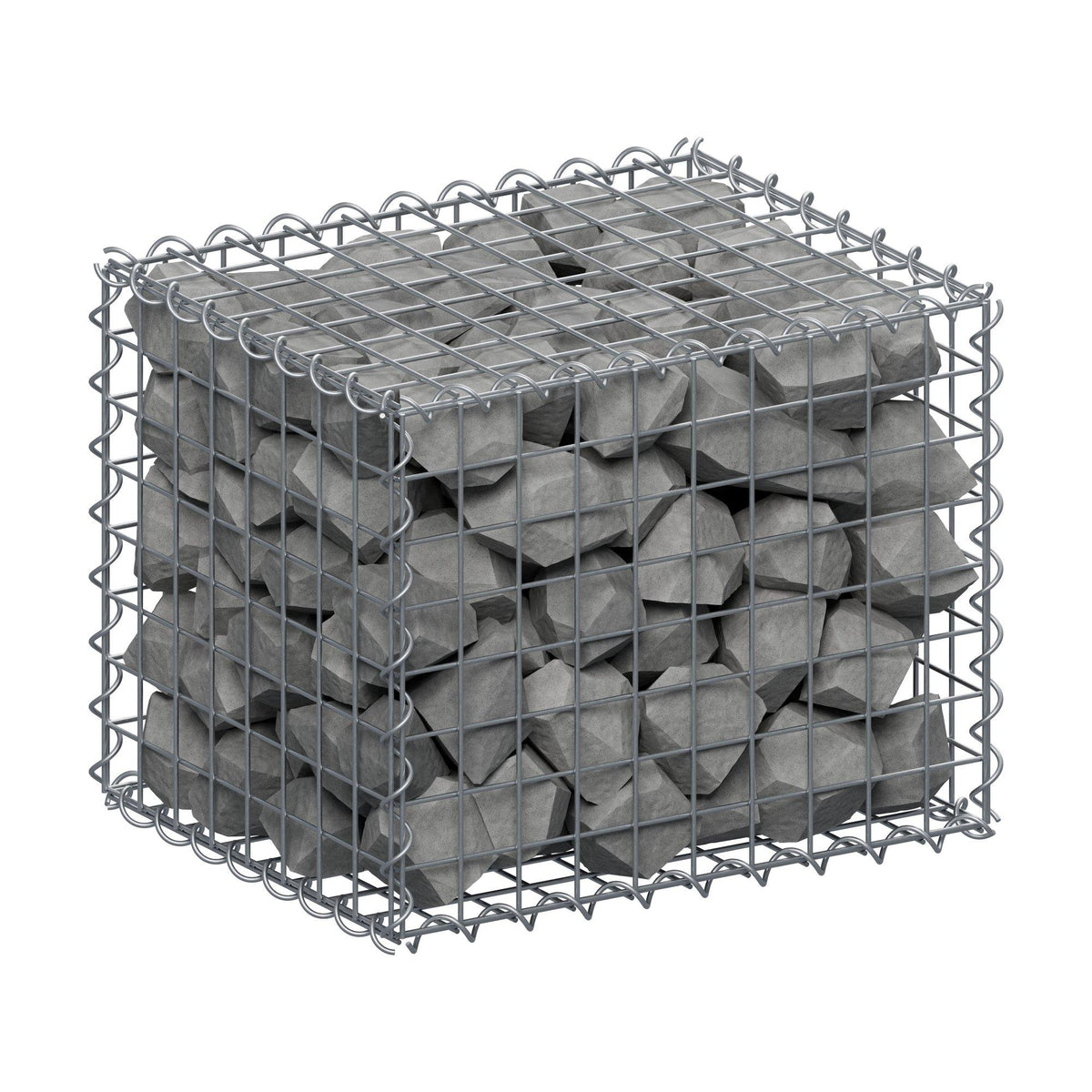Gabion 50 cm x 40 cm x 40 cm (L x H x P), mailles 5 cm x 5 cm, spirale