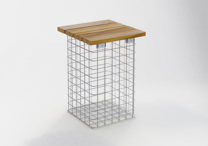 Tabouret galvanisé à chaud MW 5 x 5 cm, TEAK