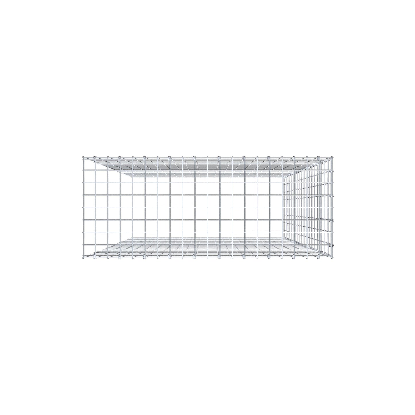 Fourche rapportée type 4 200 cm x 100 cm x 40 cm (L x H x P), mailles 5 cm x 10 cm, anneau en C
