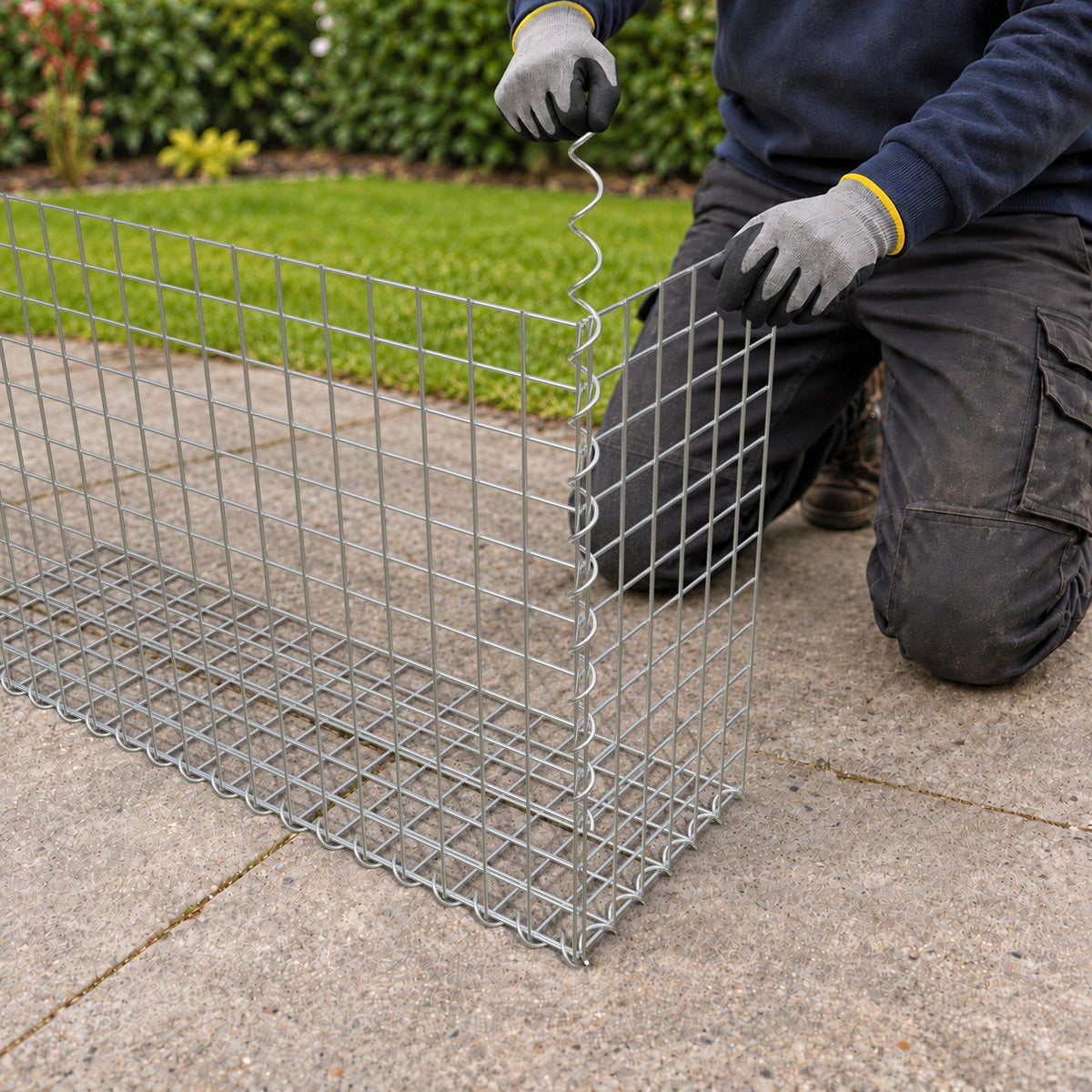 Gabion 100 cm x 60 cm x 30 cm (L x H x D), maskstorlek 5 cm x 5 cm, spiral