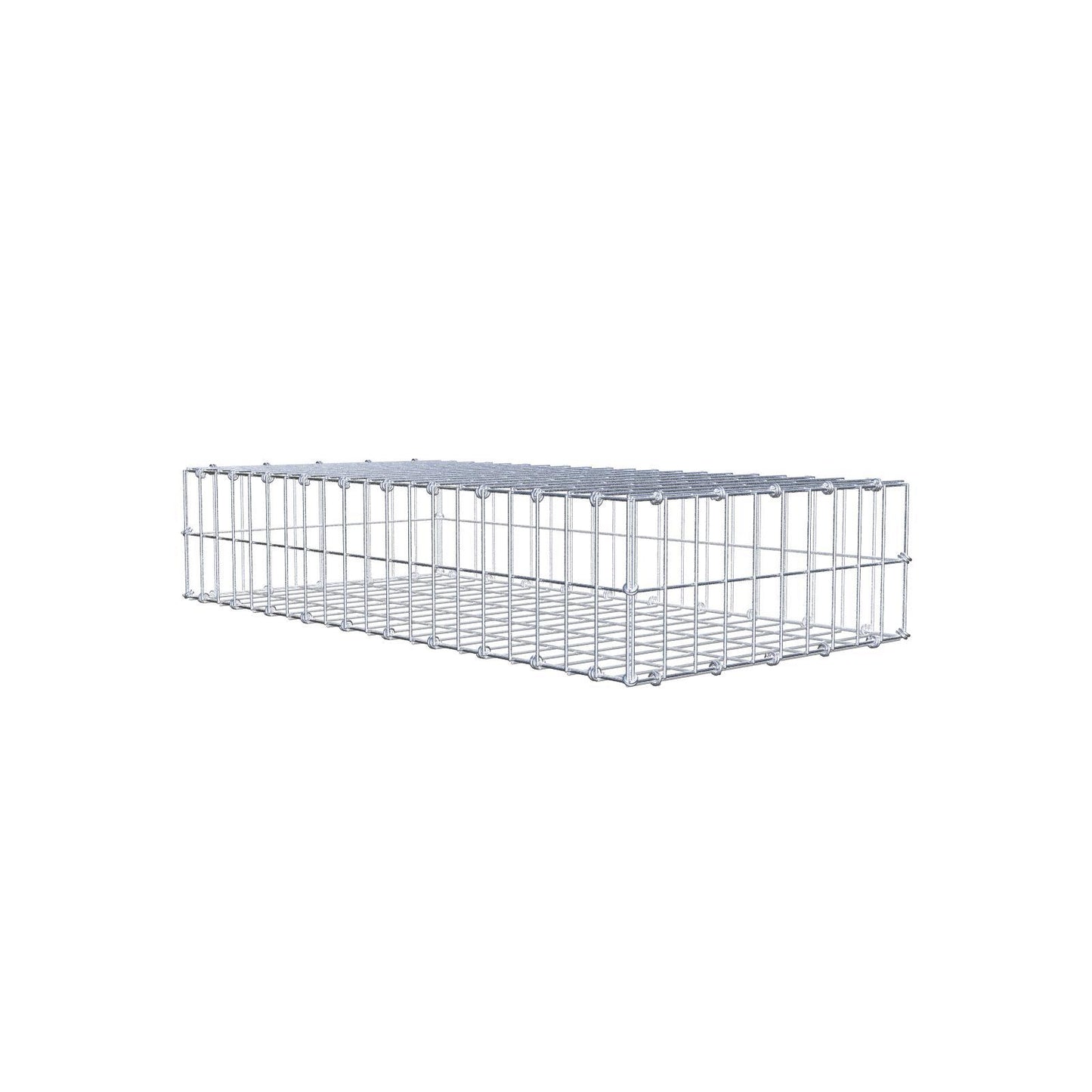Gabion 100 cm x 20 cm x 50 cm (L x H x D), maskestørrelse 5 x 10 cm, spiralring