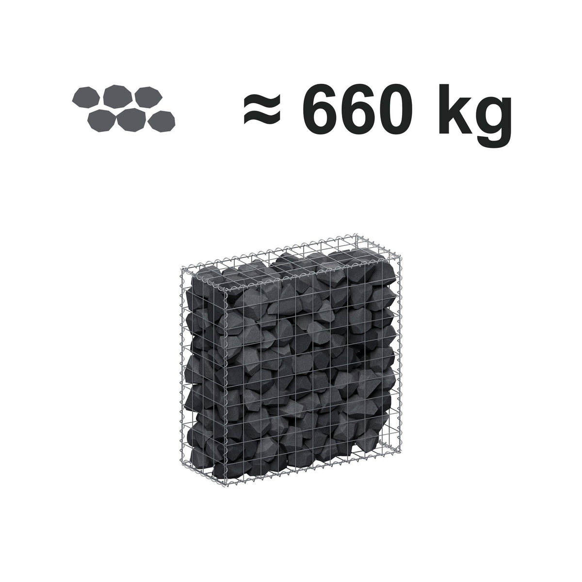 Gabion 100 cm x 100 cm x 40 cm (L x H x P), mailles 10 cm x 10 cm, spirale