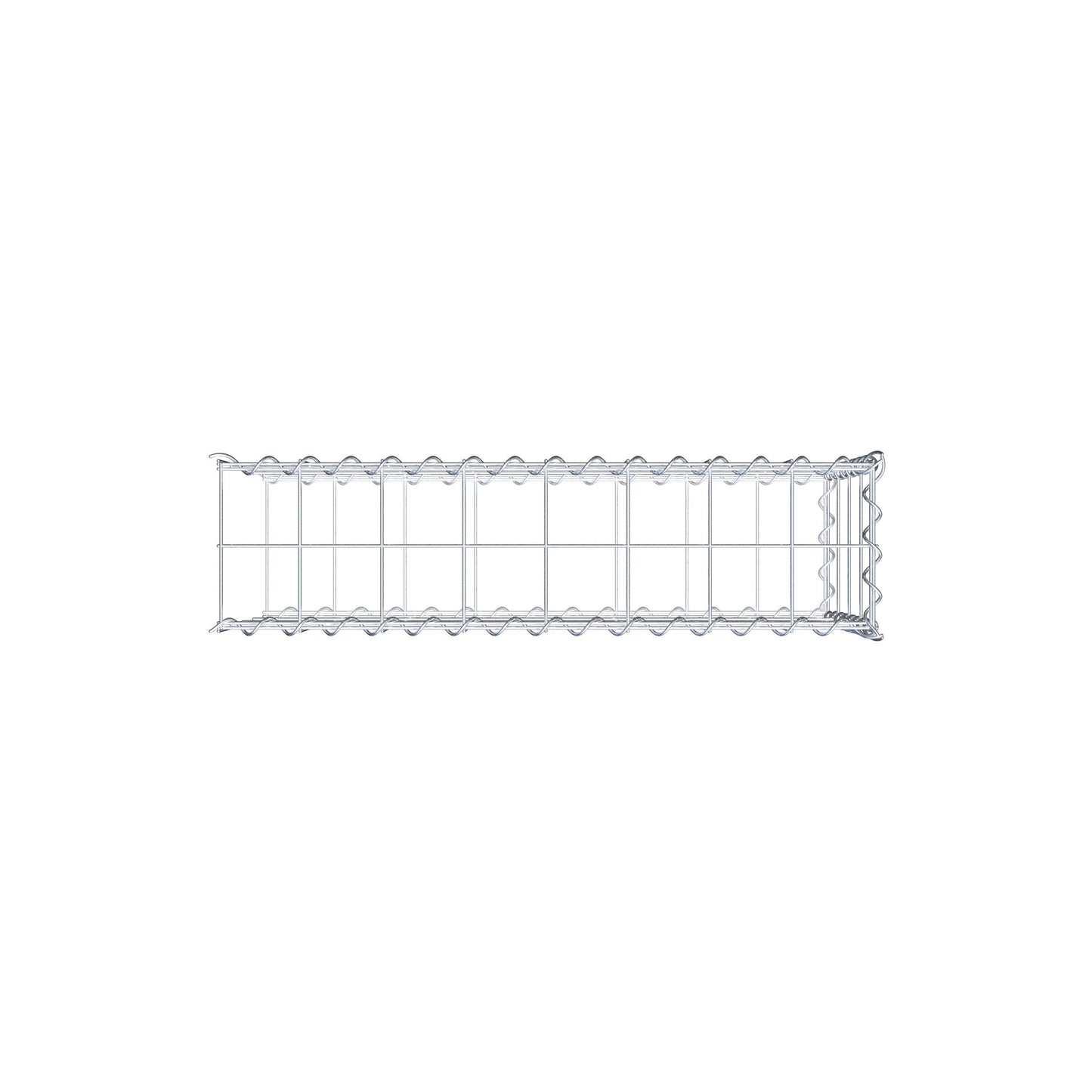 Opvokset gabion type 2 80 cm x 40 cm x 20 cm (L x H x D), maskestørrelse 10 cm x 10 cm, spiral