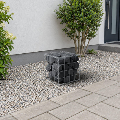 Schanskorf 40 cm x 40 cm x 40 cm (L x H x D), maaswijdte 10 cm x 10 cm, spiraal