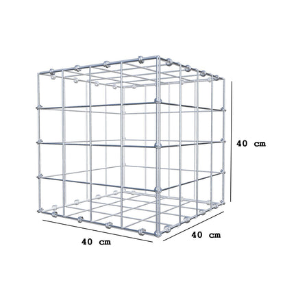 Gabione 40 cm x 40 cm x 40 cm (L x H x T), Maschenweite 10 x 10 cm, Spiralring