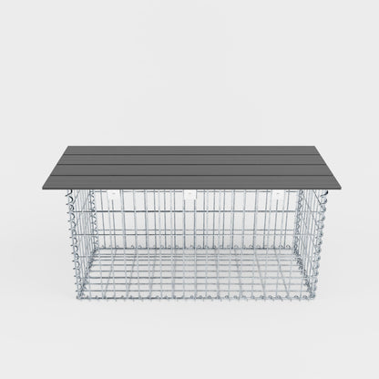 Banc de jardin fourche en spirale 105 x 50 x 40 cm - MW 5 x 10 cm, avec revêtement recyclé en anthracite