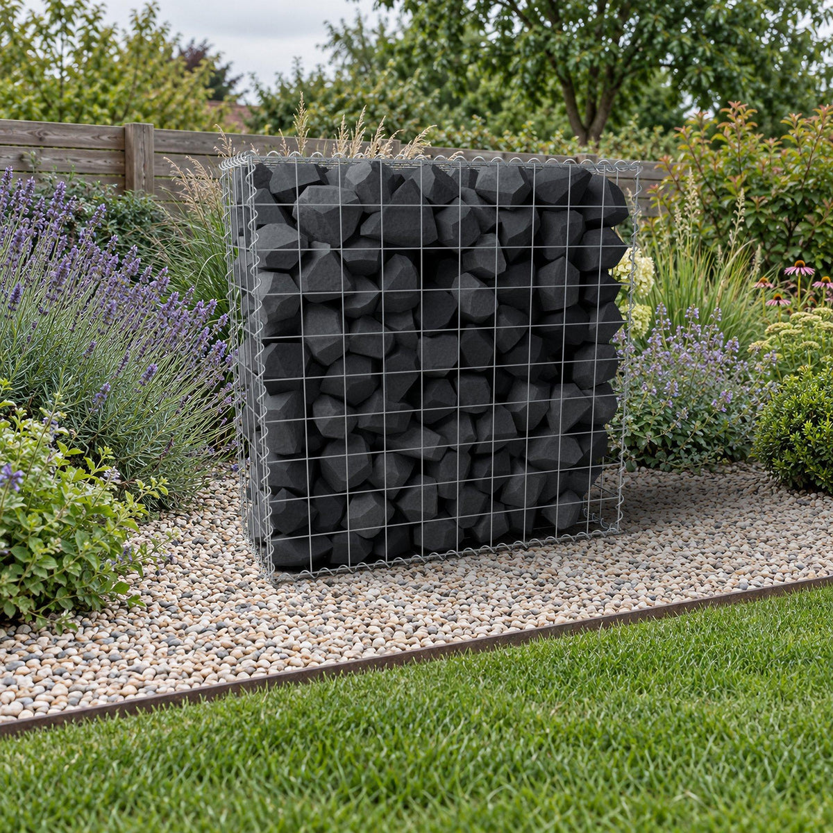 Gabion 100 cm x 100 cm x 40 cm (L x H x P), mailles 10 cm x 10 cm, spirale