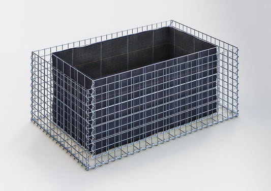 Högbädd, fyrkantig 130 cm x 50 cm x 80 cm (L x H x D), maskstorlek 5 x 5 cm, väggtjocklek 10 cm