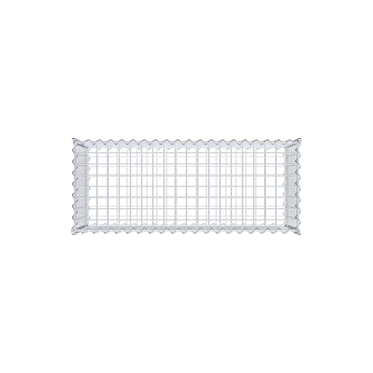 Schanskorf 100 cm x 40 cm x 40 cm (L x H x D), maaswijdte 5 cm x 5 cm, spiraalvormig