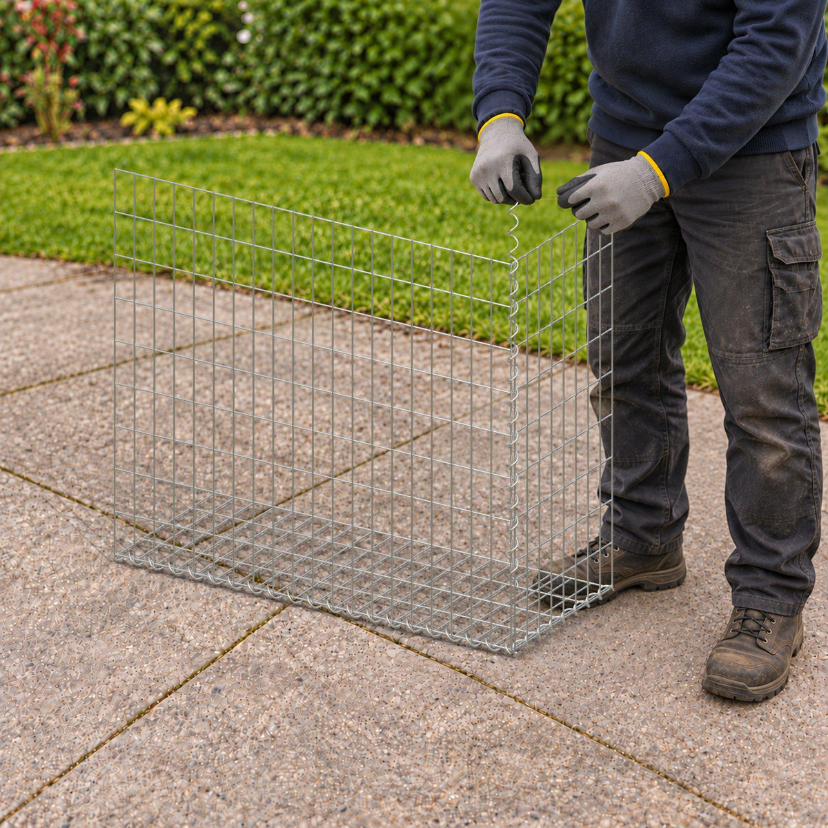 Gabion 100 cm x 90 cm x 40 cm (L x H x P), mailles 5 cm x 10 cm, spirale