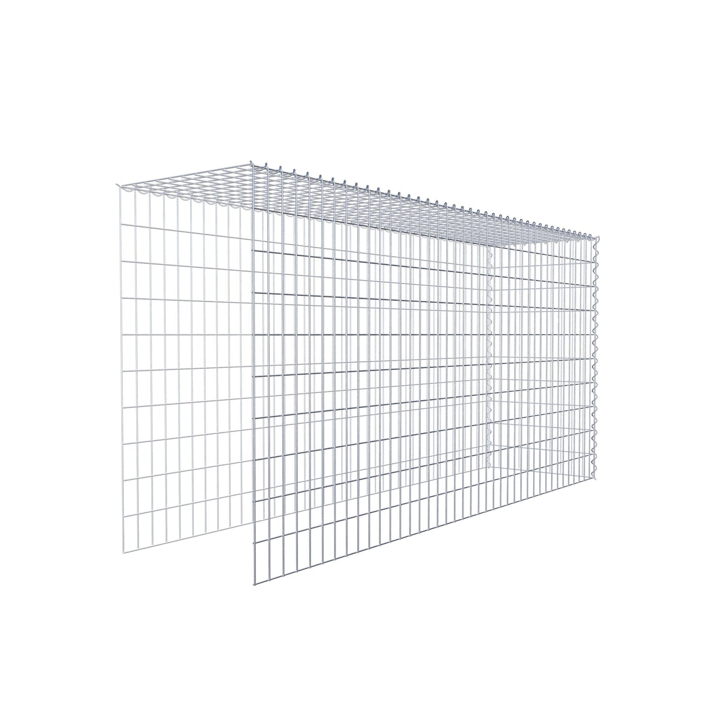 Extra gabion typ 4 200 cm x 100 cm x 50 cm (L x H x D), maskstorlek 5 cm x 10 cm, spiral