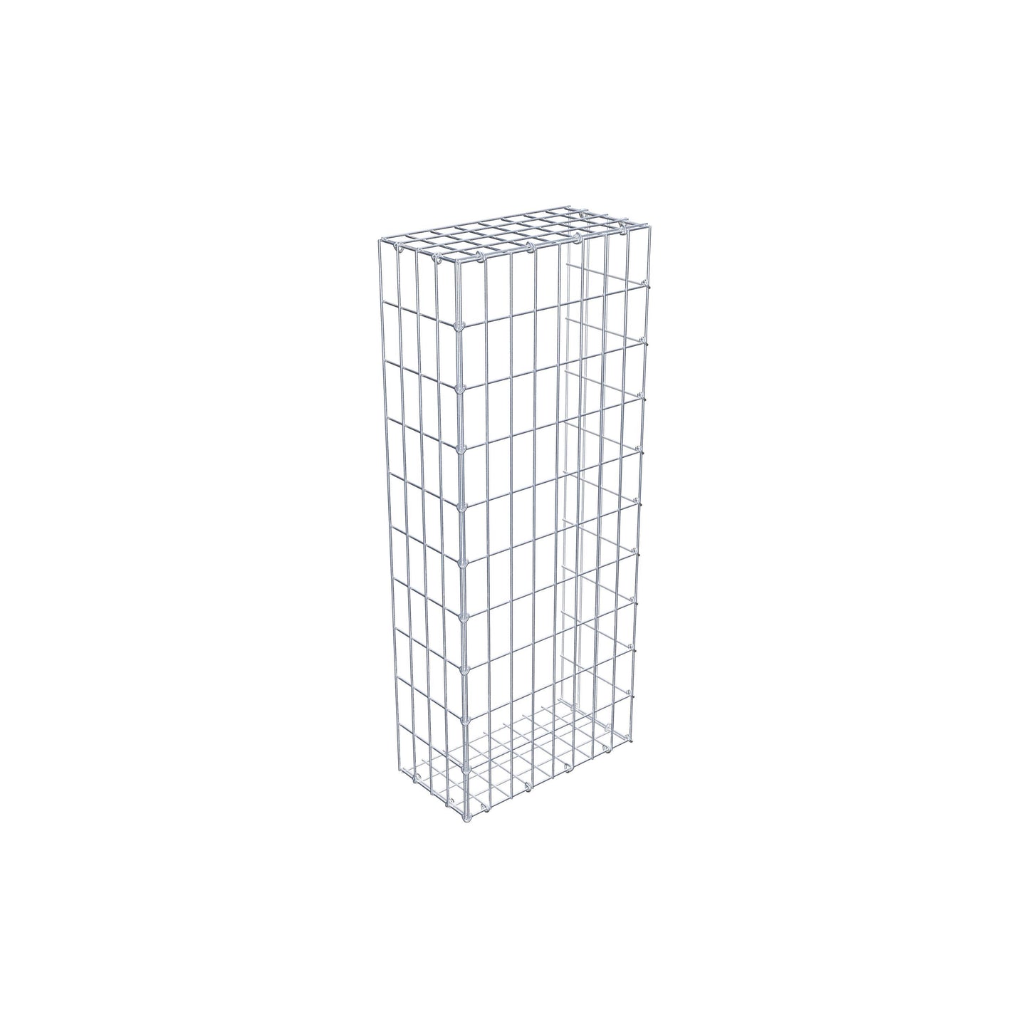 Monteret gabion type 2 100 cm x 20 cm x 40 cm, maskestørrelse 5 cm x 10 cm, C-ring