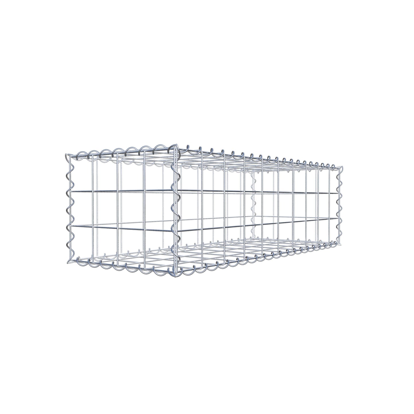 Schanskorf 100 cm x 30 cm x 40 cm (L x H x D), maaswijdte 10 cm x 10 cm, spiraalvormig