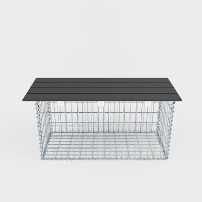 Banc de jardin fourche en spirale 105 x 50 x 40 cm - MW 5 x 10 cm, avec revêtement recyclé en anthracite