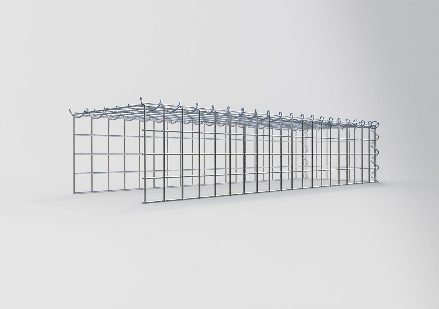 Gabion rapporté type 4 100 cm x 20 cm x 30 cm (L x H x P), mailles 5 cm x 5 cm, spirale