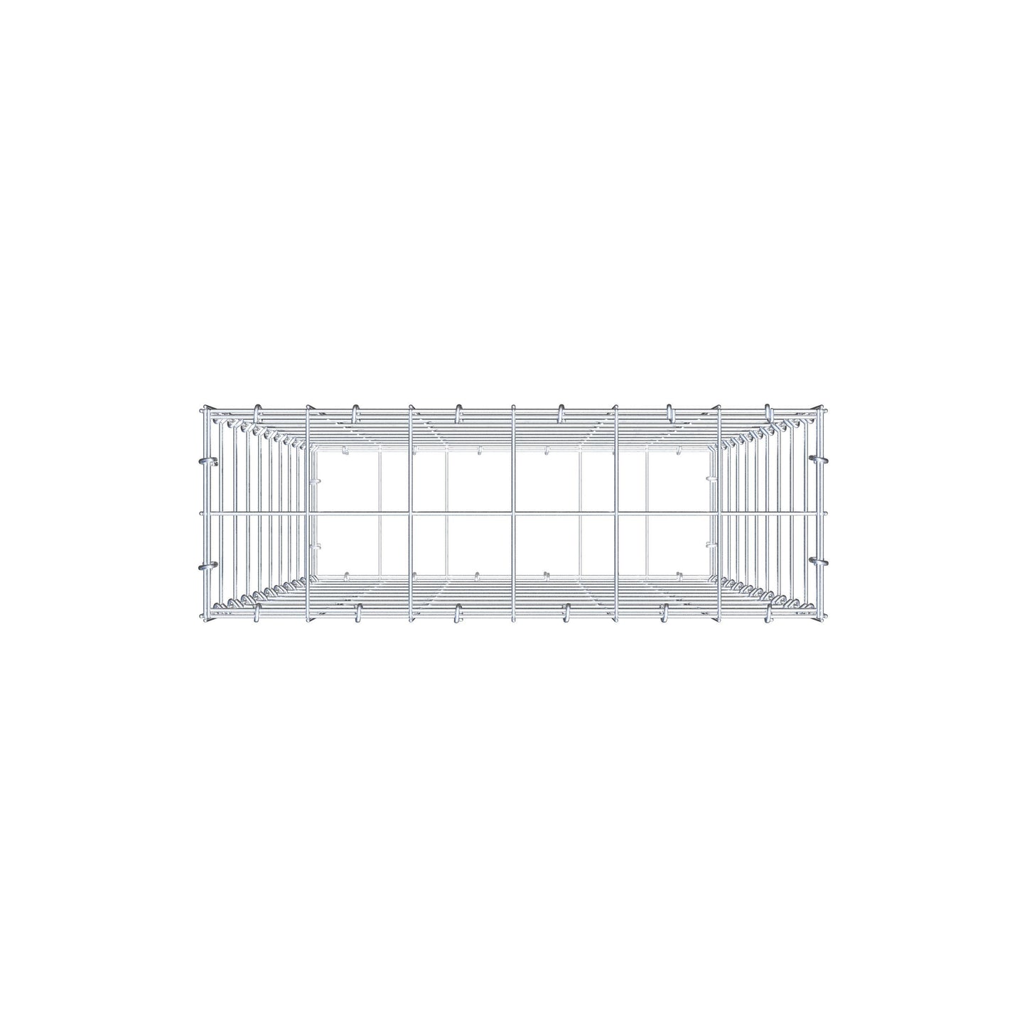 Gabion 100 cm x 60 cm x 20 cm (L x H x P), mailles 10 cm x 10 cm, anneau en C