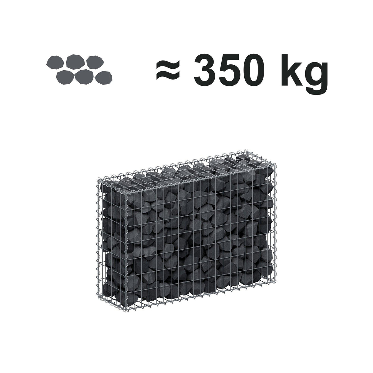 Gabion 100 cm x 70 cm x 30 cm (L x H x D), mesh size 5 cm x 10 cm, spiral