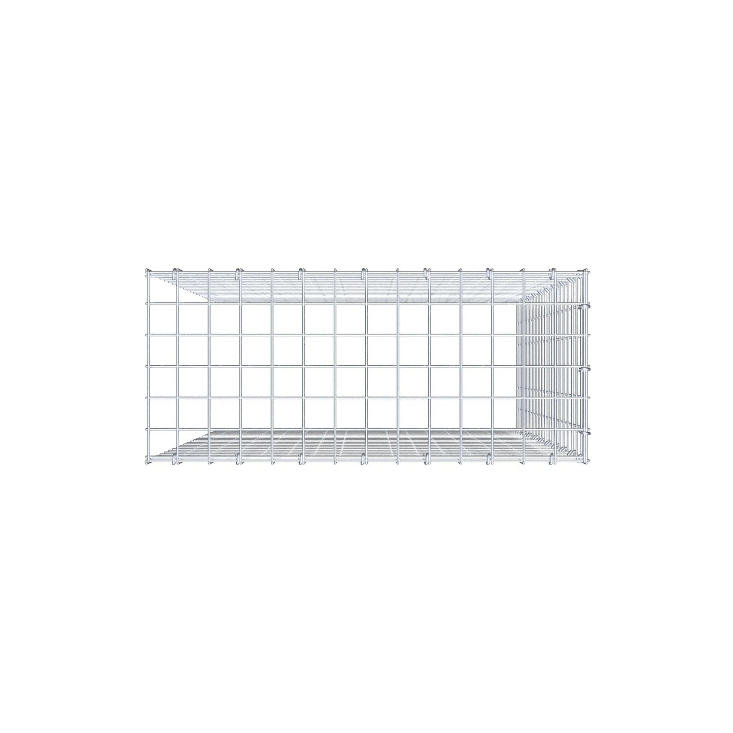 Type 4 oplegkorf 100 cm x 70 cm x 30 cm (L x H x D), maaswijdte 5 cm x 5 cm, C-ring