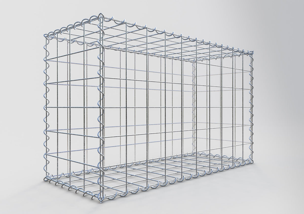 Gabião 100 cm x 60 cm x 40 cm (C x A x P), malhagem 10 cm x 10 cm, espiral