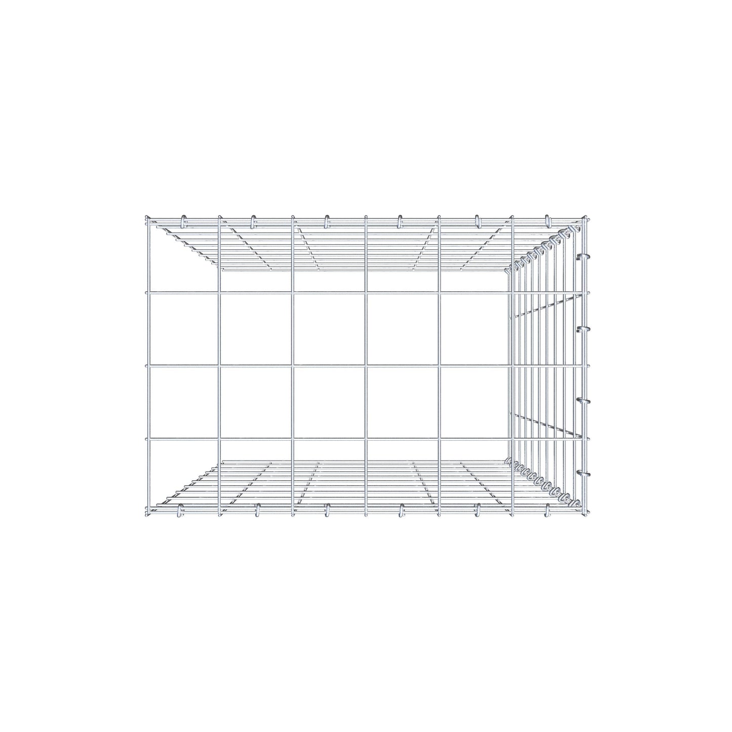 Monteret gabion type 4 100 cm x 60 cm x 40 cm (L x H x D), maskestørrelse 10 cm x 10 cm, C-ring