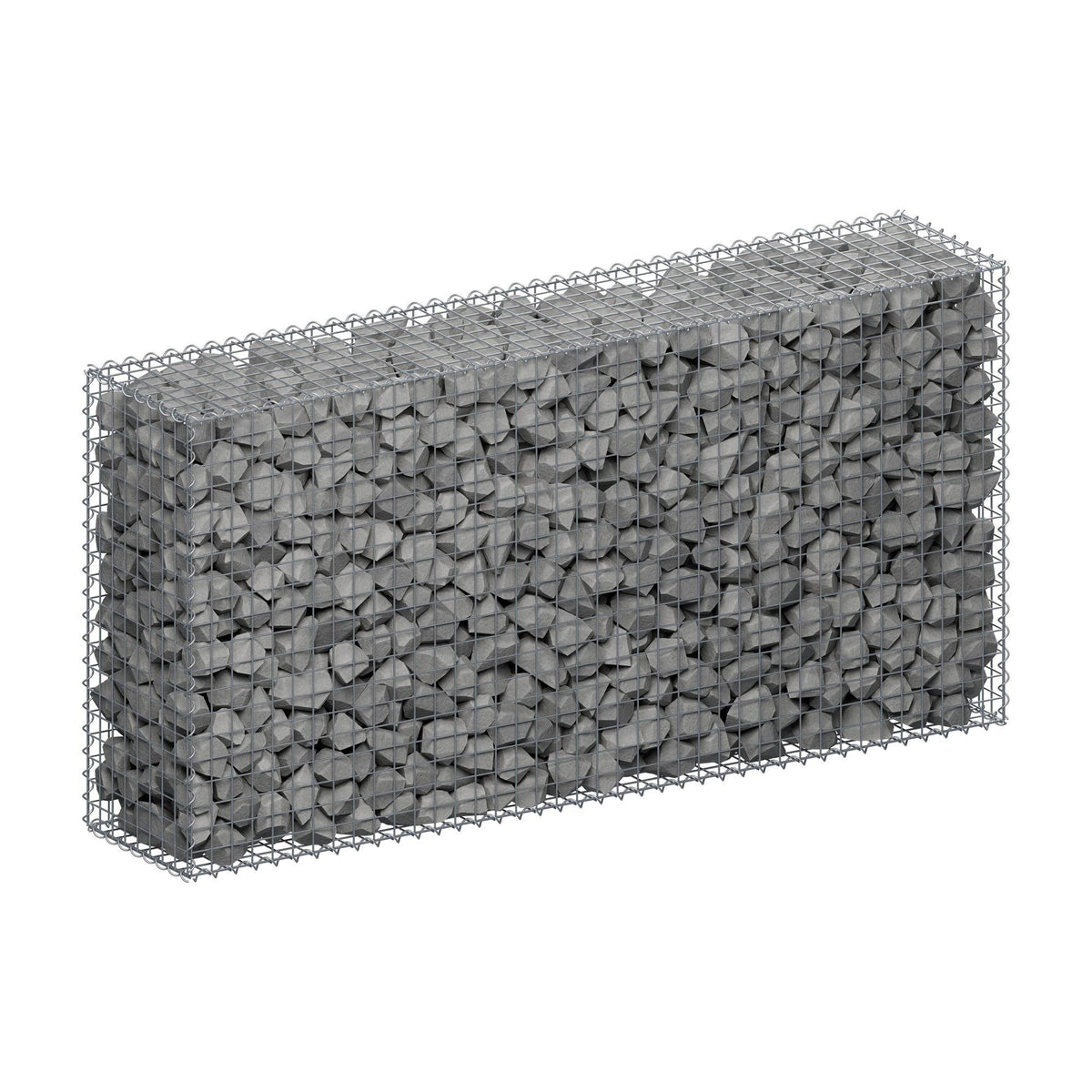 Gabion 200 cm x 100 cm x 40 cm (L x H x P), mailles 5 cm x 5 cm, spirale
