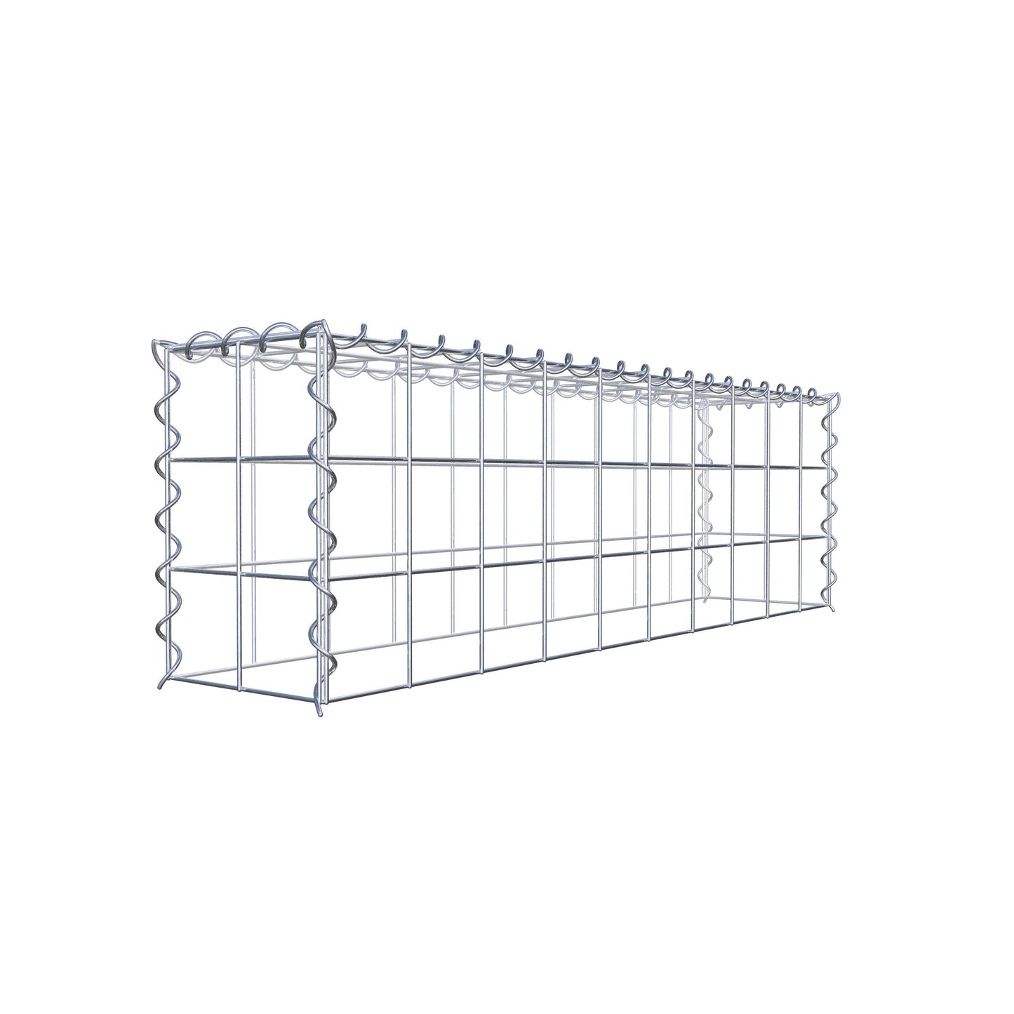 Gabion rapporté type 3 100 cm x 30 cm x 20 cm (L x H x P), mailles 10 cm x 10 cm, spirale