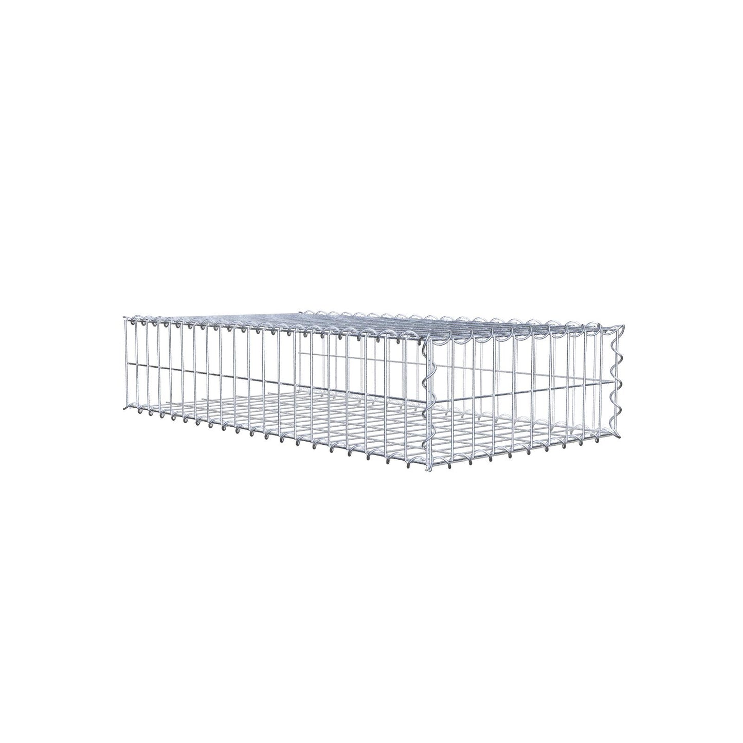 Gabion rapporté type 2 100 cm x 20 cm x 50 cm (L x H x P), mailles 5 cm x 10 cm, spirale