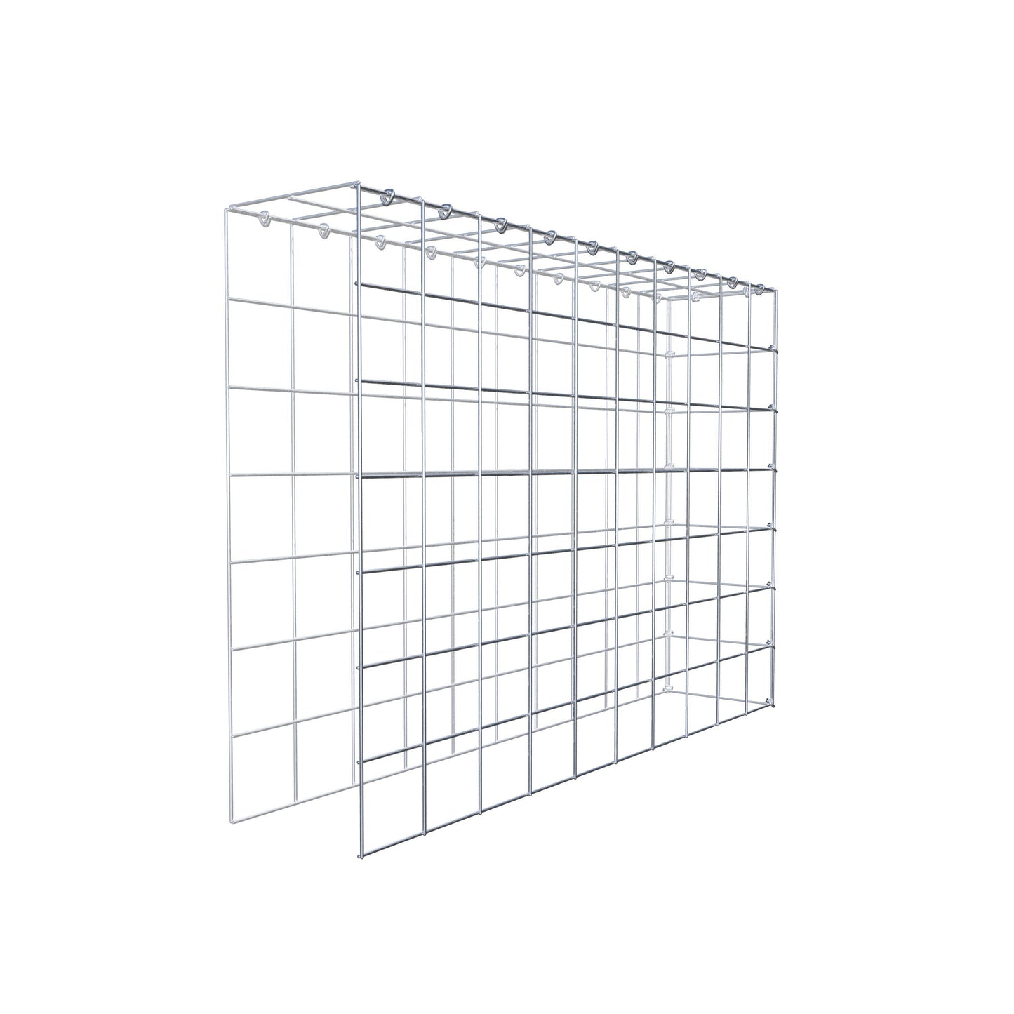 Monteret gabion type 4 100 cm x 70 cm x 20 cm (L x H x D), maskestørrelse 10 cm x 10 cm, C-ring