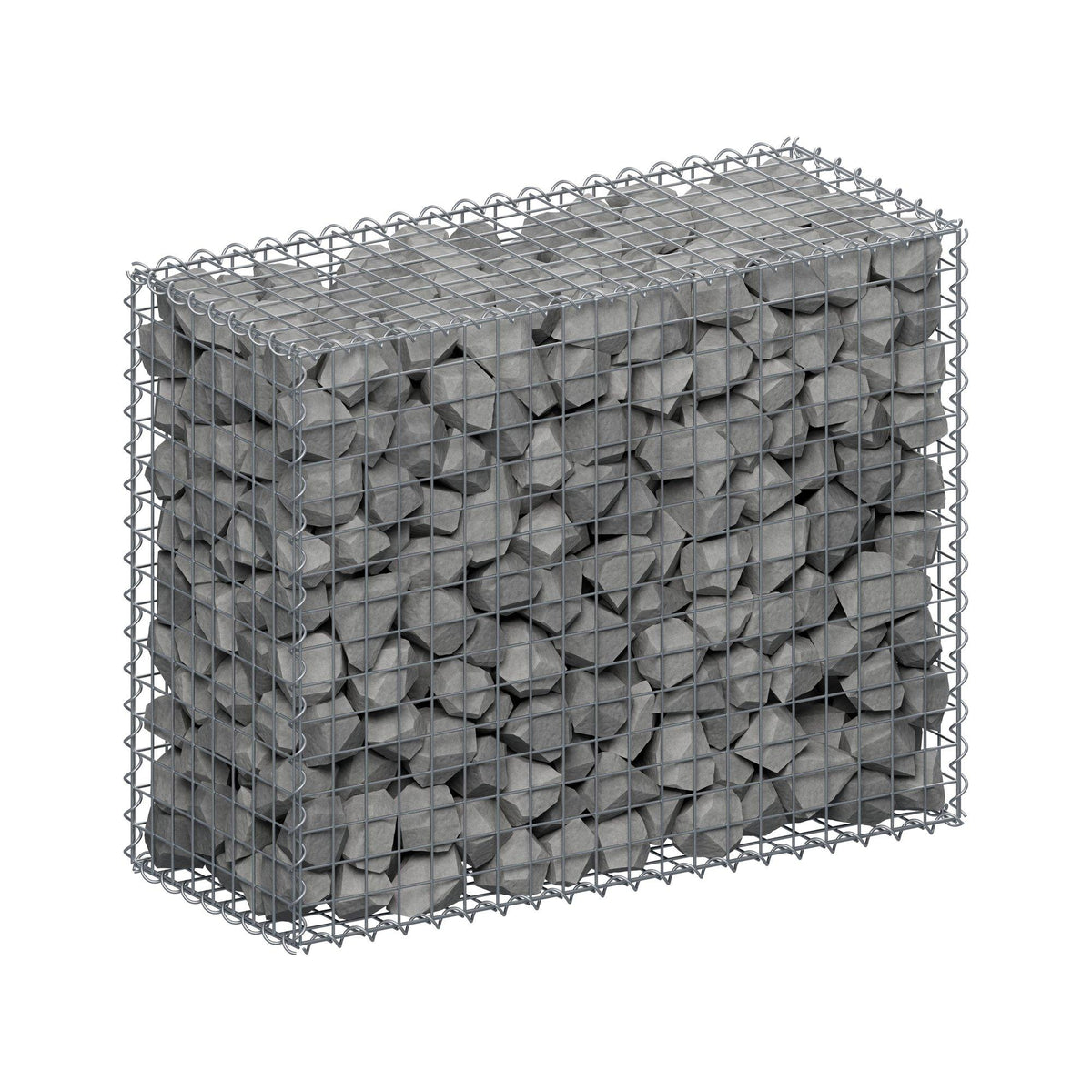 Gavión 100 cm x 80 cm x 40 cm (L x A x P), luz de malla 5 cm x 5 cm, en espiral