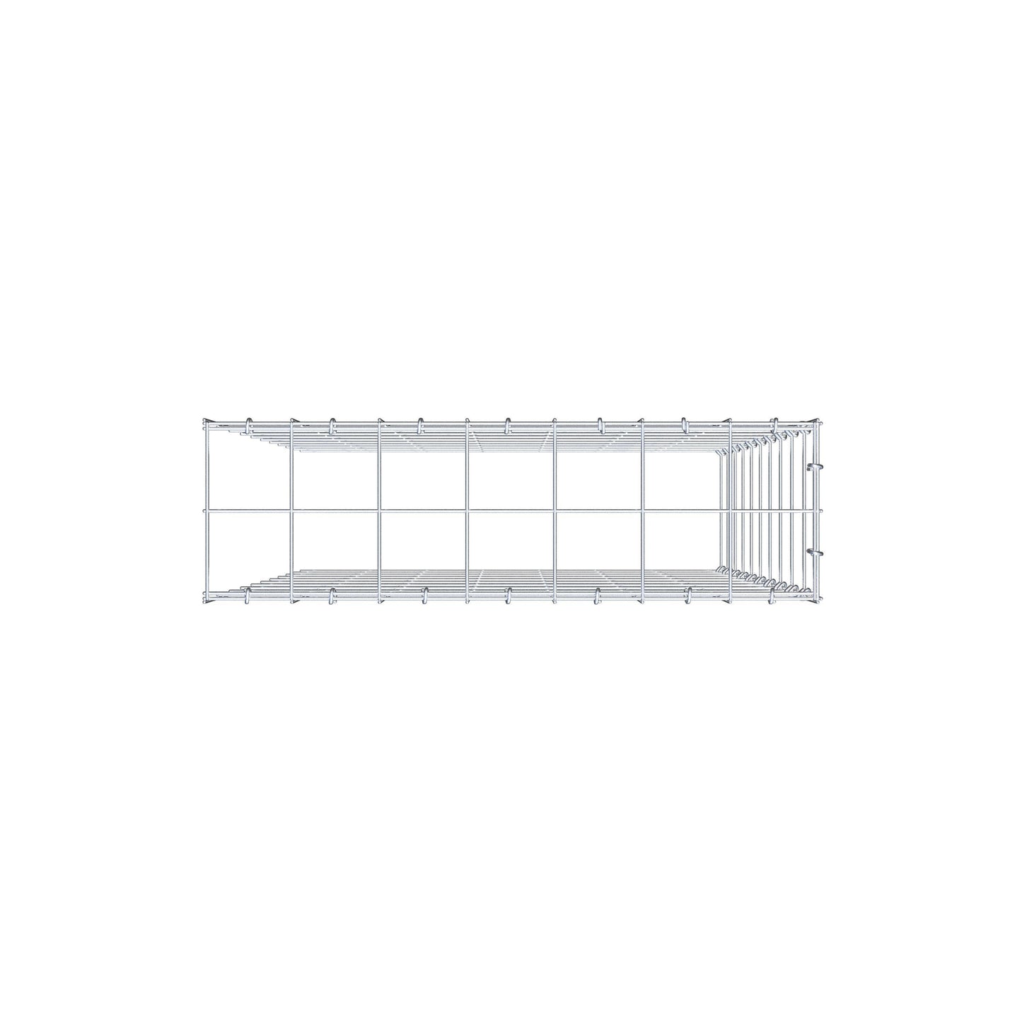 Monteret gabion type 4 100 cm x 70 cm x 20 cm (L x H x D), maskestørrelse 10 cm x 10 cm, C-ring