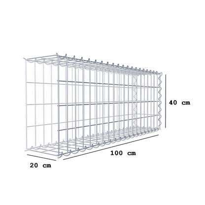 Gabion rapporté type 2 100 cm x 40 cm x 20 cm (L x H x P), mailles 5 cm x 10 cm, spirale