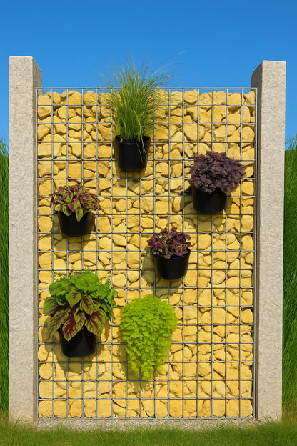 Maceta colgante de gaviones para flores y plantas 15 cm x 15 cm x 15 cm (L x A x P)