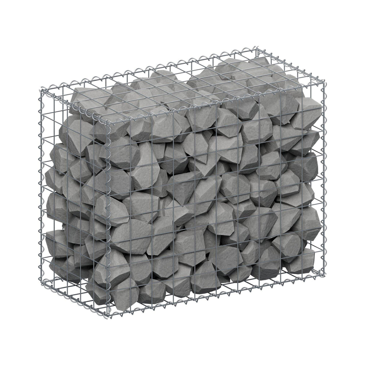 Gabione 100 cm x 80 cm x 50 cm (L x H x T), Maschenweite 10 cm x 10 cm, Spirale
