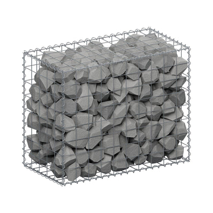 Gabione 100 cm x 80 cm x 50 cm (L x H x T), Maschenweite 10 cm x 10 cm, Spirale