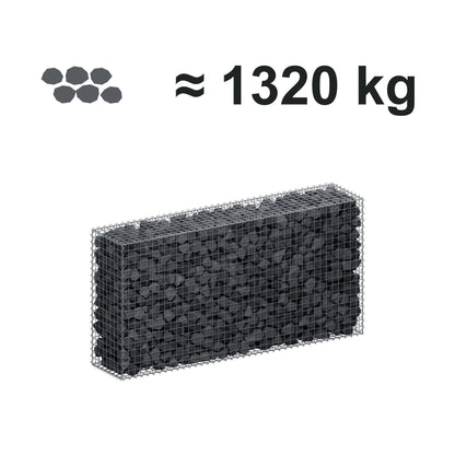 Gabion 200 cm x 100 cm x 40 cm (L x H x P), mailles 5 cm x 5 cm, spirale