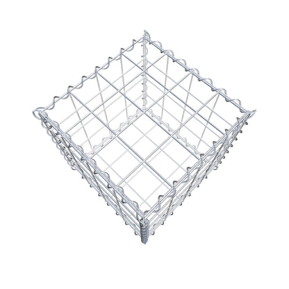 Schanskorf 40 cm x 40 cm x 40 cm (L x H x D), maaswijdte 10 cm x 10 cm, spiraal