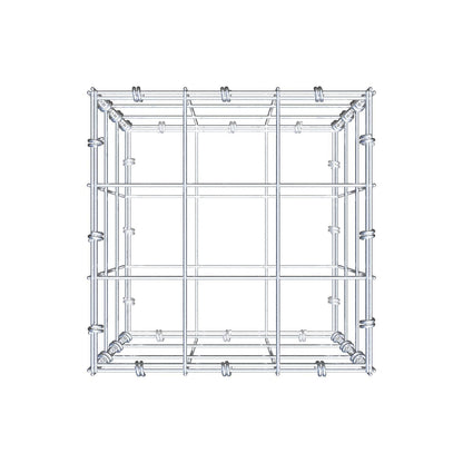 Gabion 30 cm x 30 cm x 30 cm (L x H x P), mailles 10 x 10 cm, anneau en spirale