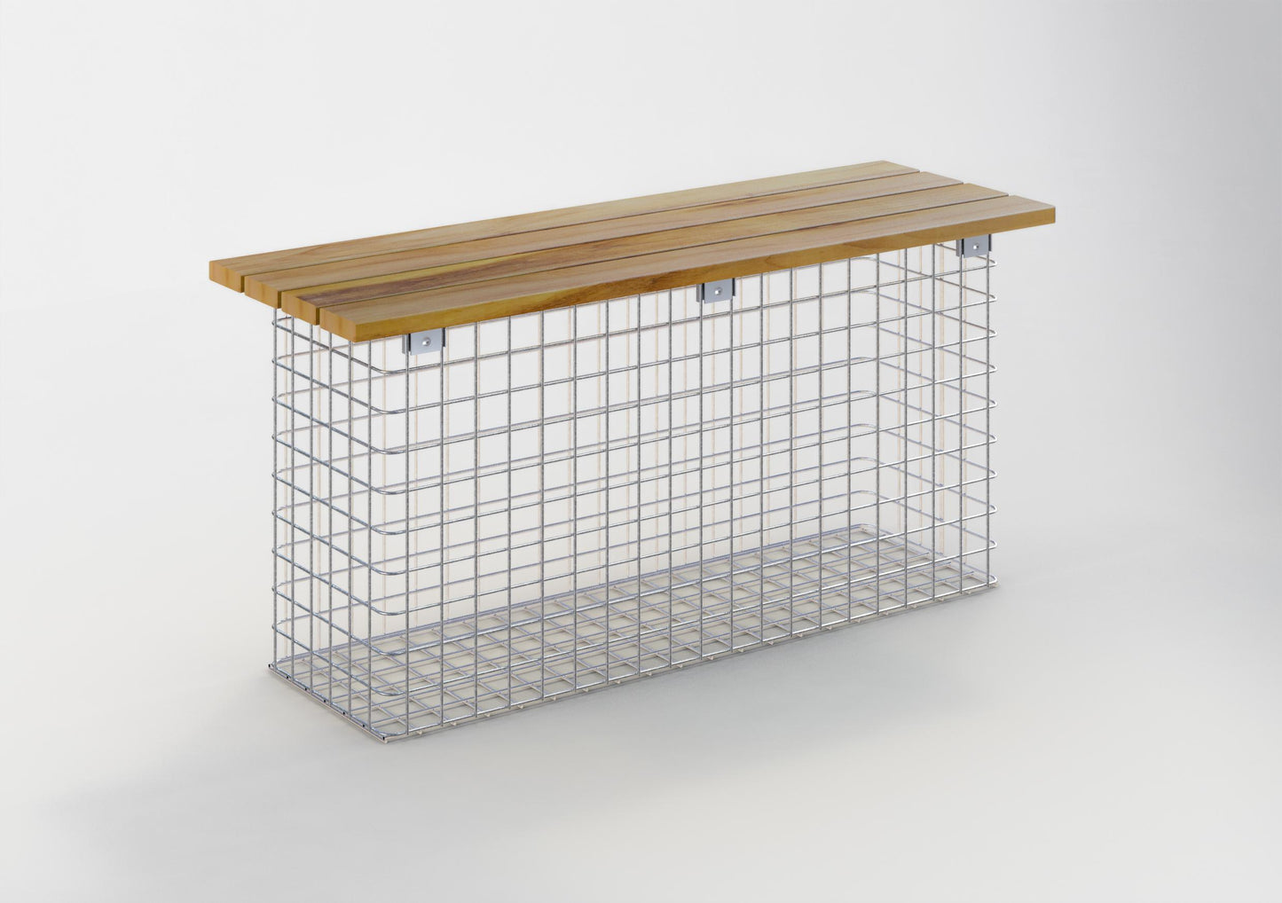 Banc de jardin 102 x 50 x 32 cm TEAK MW 5 x 5 cm, galvanisé à chaud