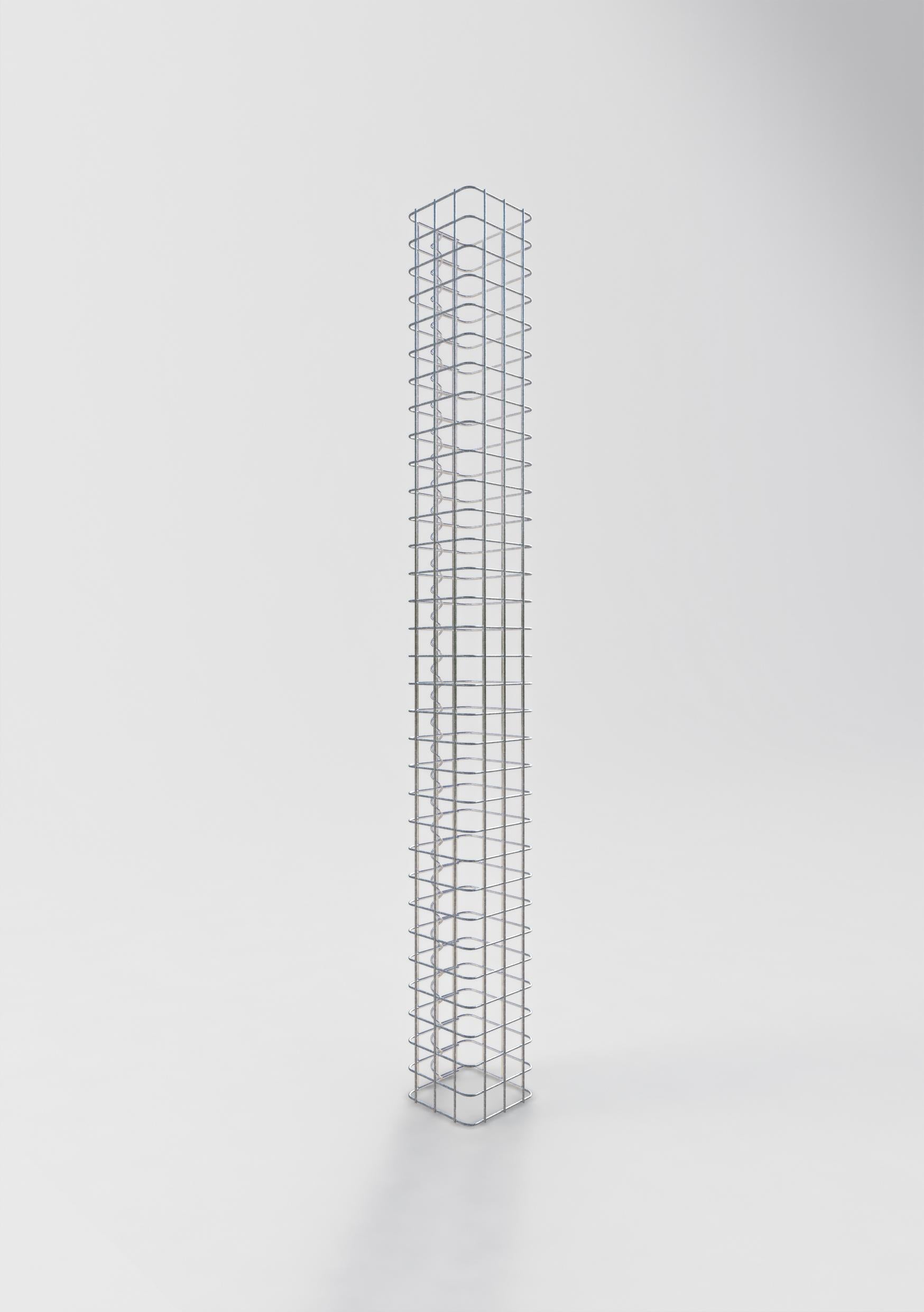 Colonne gabion carrée 17 cm x 17 cm, hauteur 160 cm, L 5 cm x 5 cm