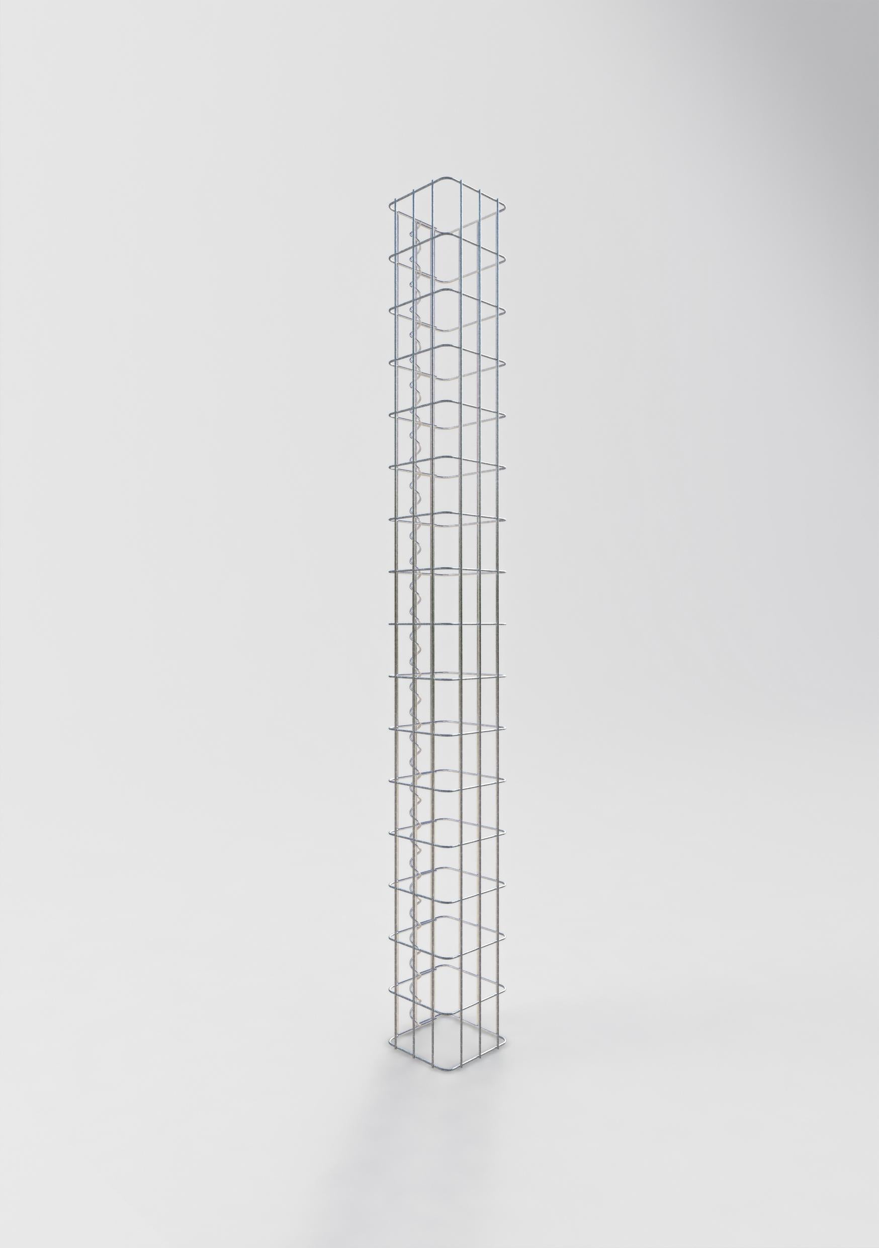 Colonne gabion carrée 17 cm x 17 cm, hauteur 160 cm, L 5 cm x 10 cm