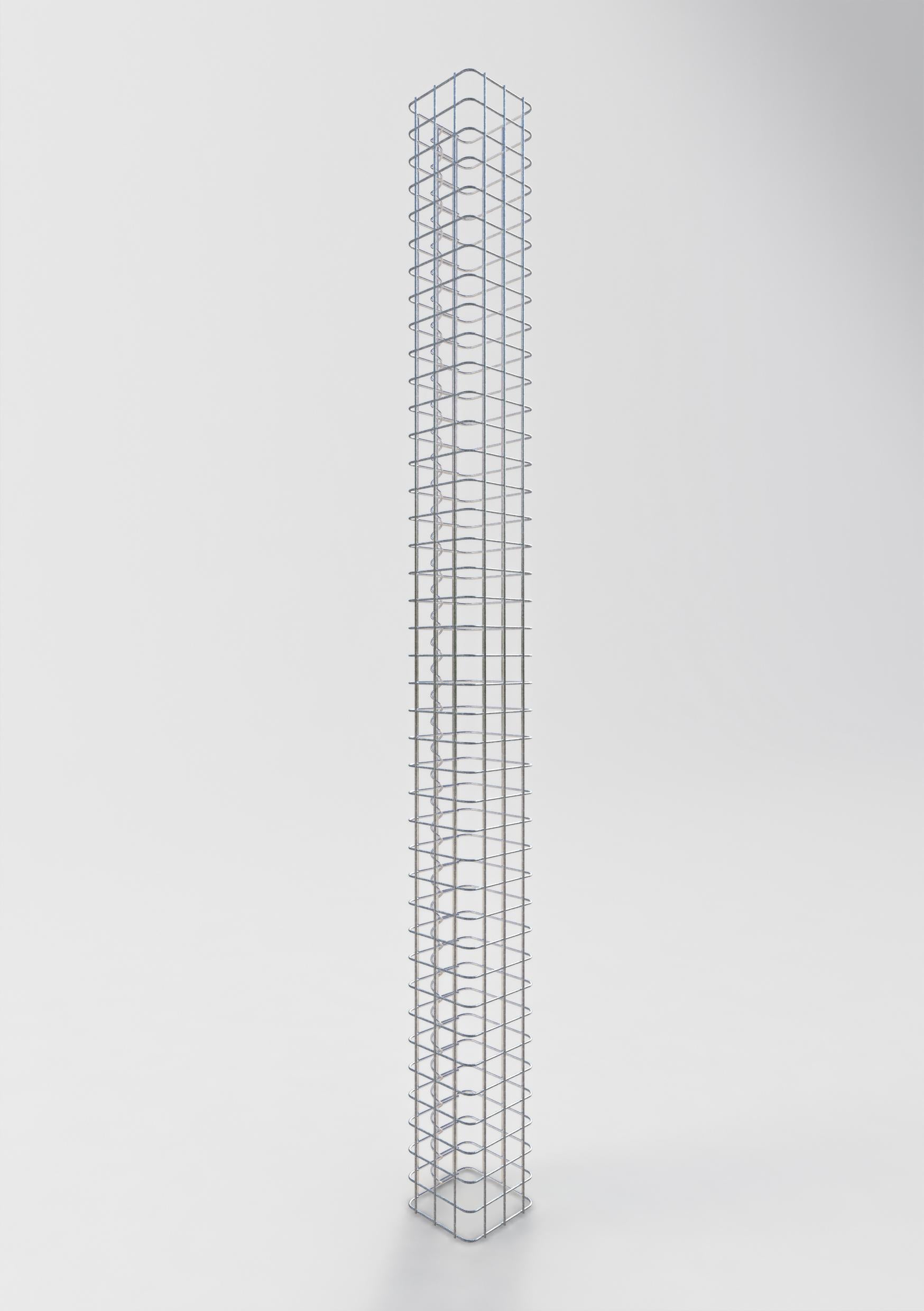 Colonne gabion carrée 17 cm x 17 cm, hauteur 200 cm, MW 5 cm x 5 cm