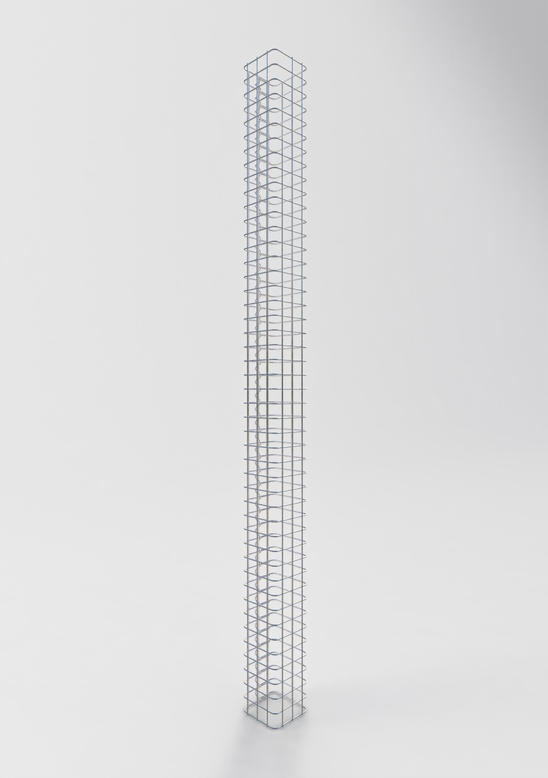 Colonne gabion carrée 17 cm x 17 cm, hauteur 230 cm, L 5 cm x 5 cm