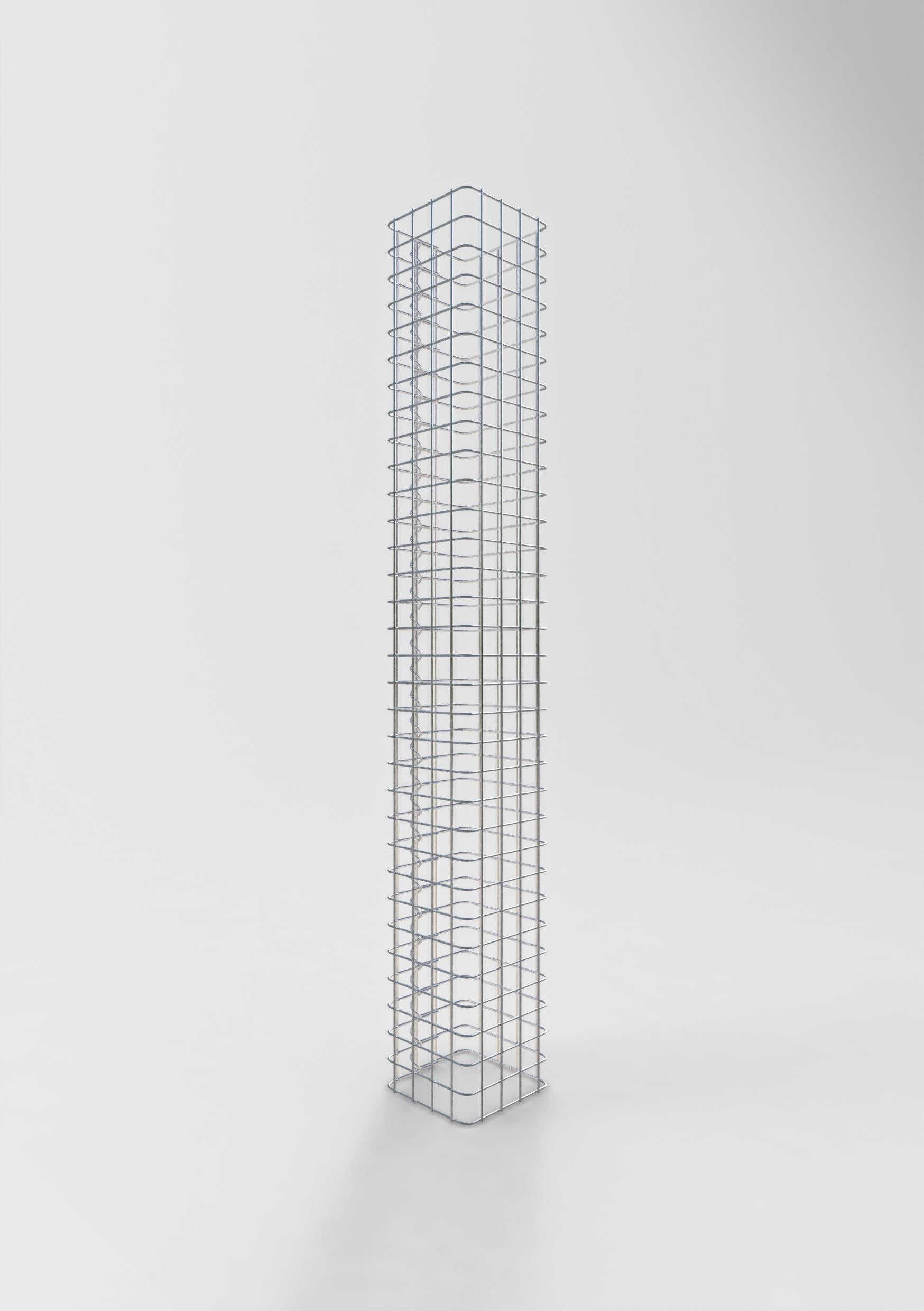 Colonne gabion carrée 22 cm x 22 cm, hauteur 160 cm, L 5 cm x 5 cm