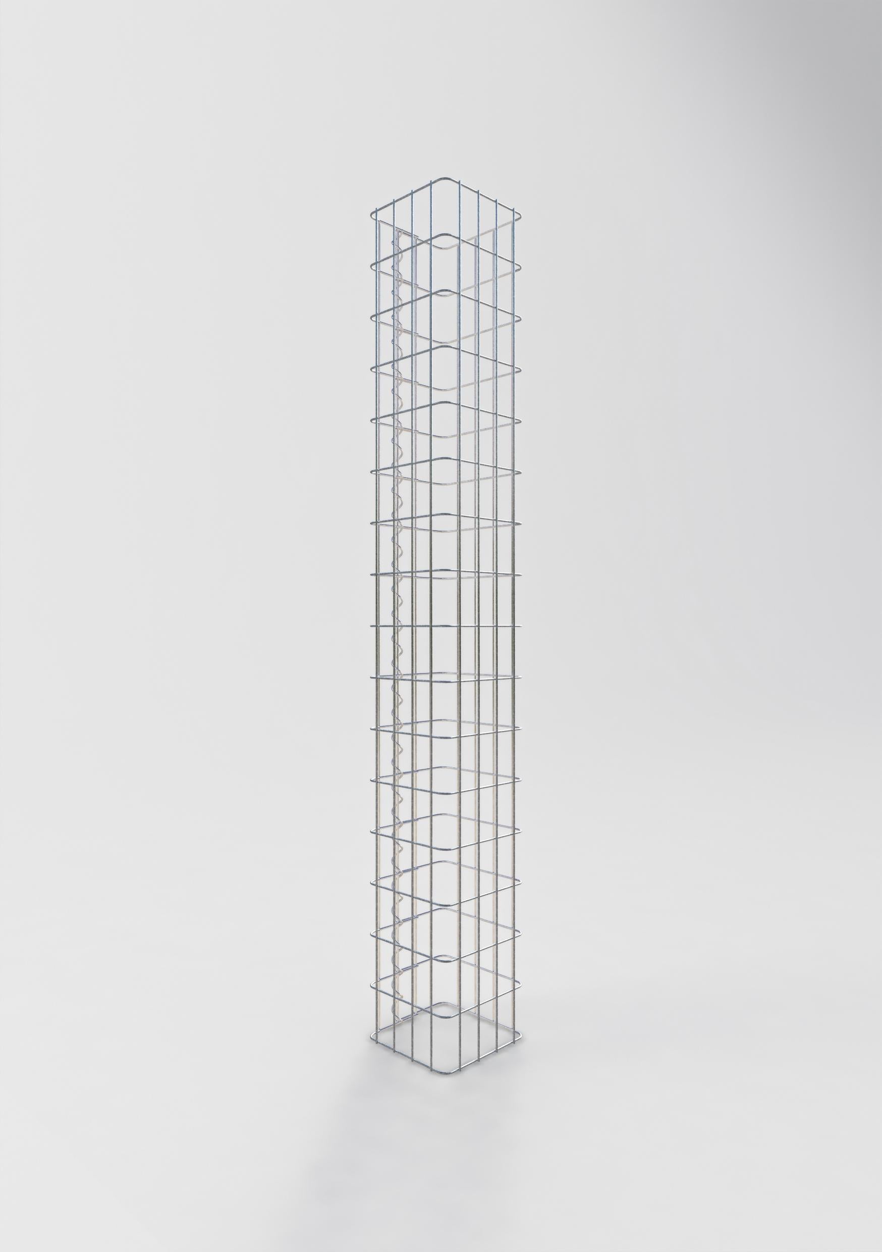 Colonne gabion carrée 22 cm x 22 cm, hauteur 160 cm, L 5 cm x 10 cm