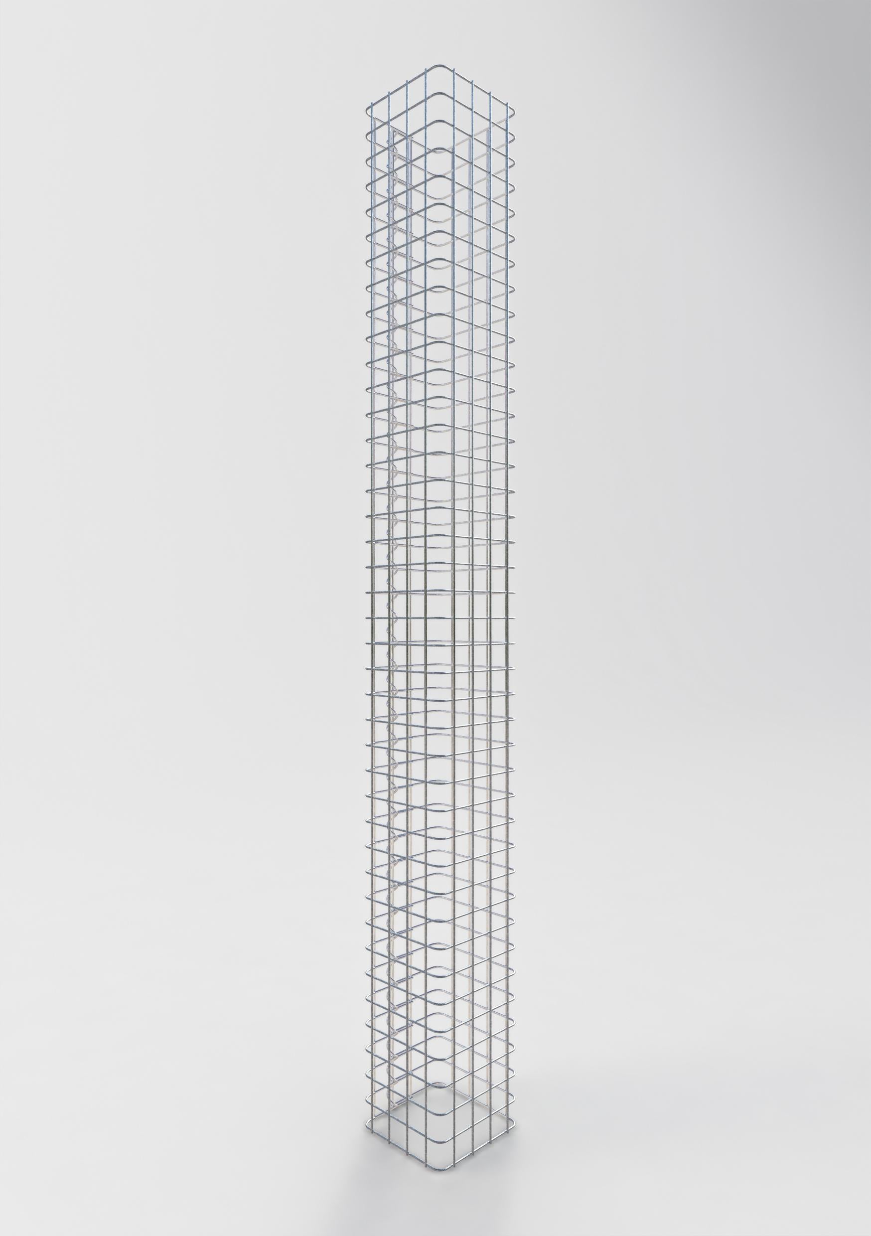 Colonne gabion carrée 22 cm x 22 cm, hauteur 200 cm, MW 5 cm x 5 cm