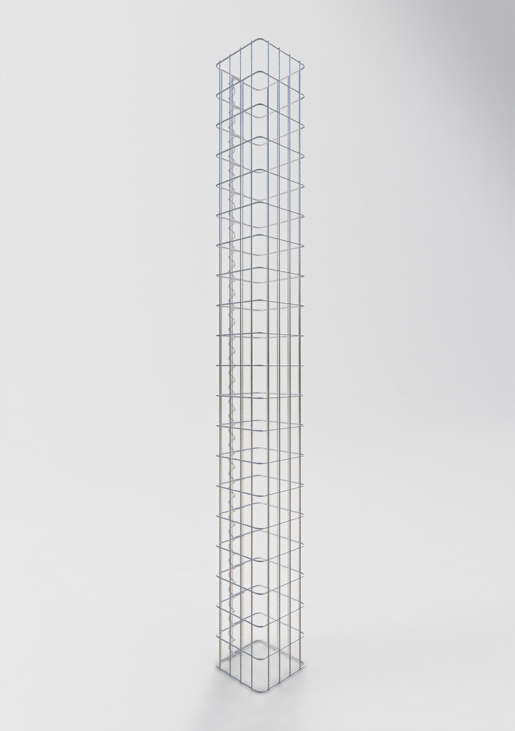 Colonne gabion carrée 22 cm x 22 cm, hauteur 200 cm, MW 5 cm x 10 cm